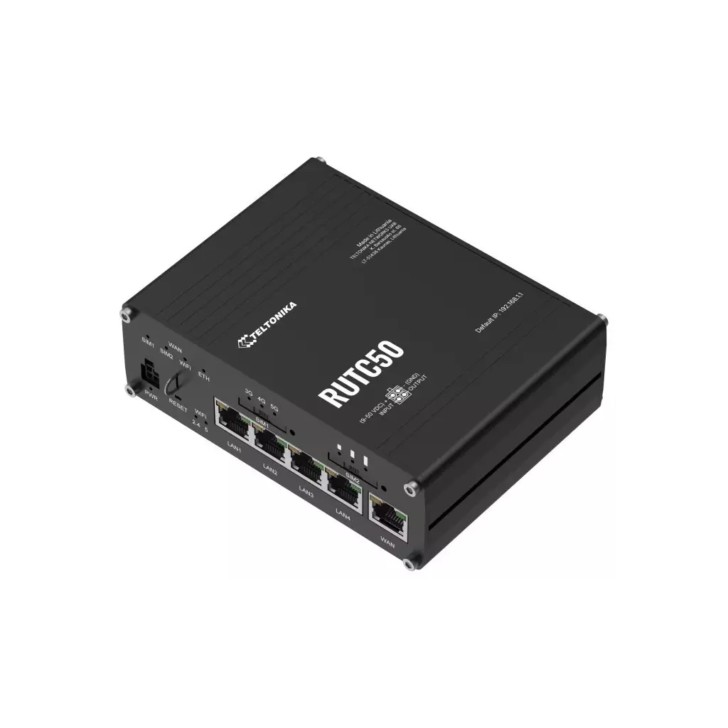 Obrázek produktu Teltonika RUTC50 průmyslový router, 5G, Dual SIM, WiFi 6