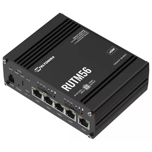 obrázek produktu Teltonika RUTM56 průmyslový router, dual modem, 5G, 4G, 5x Gbit RJ45, WiFi 5