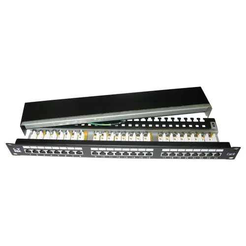 obrázek produktu LYNX Patch panel 19", 24 portů, Cat6, stíněný, LYNX