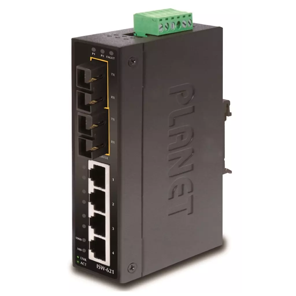 Obrázek produktu Planet ISW-621S15, 4x 10/100Base-TX+ 2x 100FX 15km, SM, DIN, IP30