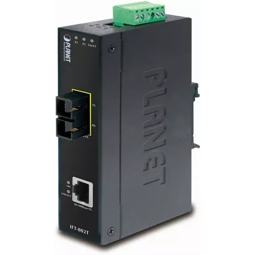 obrázek produktu Planet IFT-802TS15 optický konvertor, SC singlemode 15km, DIN, IP30, -40 až 75 st.C