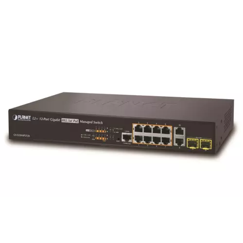 obrázek produktu Planet GS-5220-8P2T2S L3 switch, 10x1Gb, 2x1Gb SFP, 8x PoE 802.3at 240W