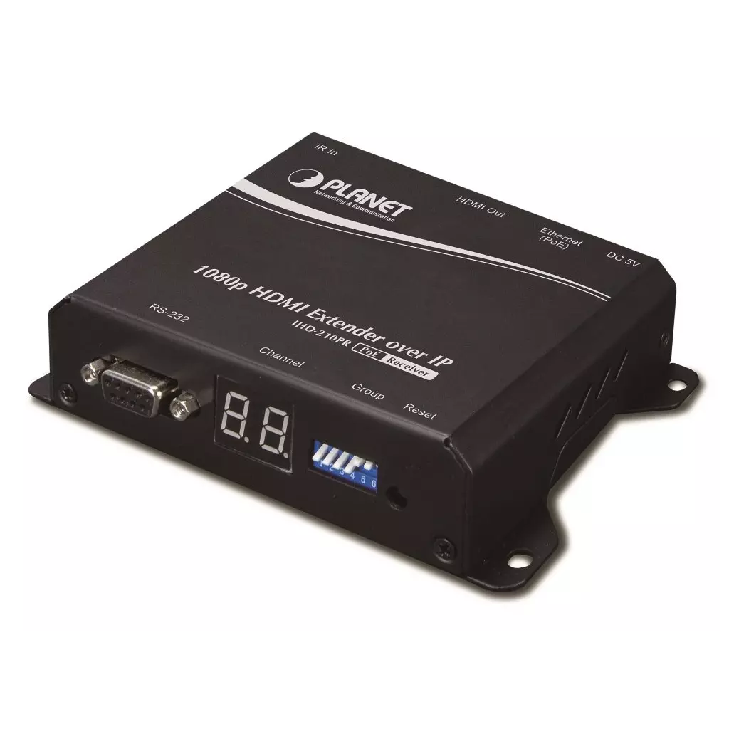 Obrázek produktu Planet IHD-210PR, HDMI video extender, přijímač, Full HD, H.264, multicast, IR, napájení PoE