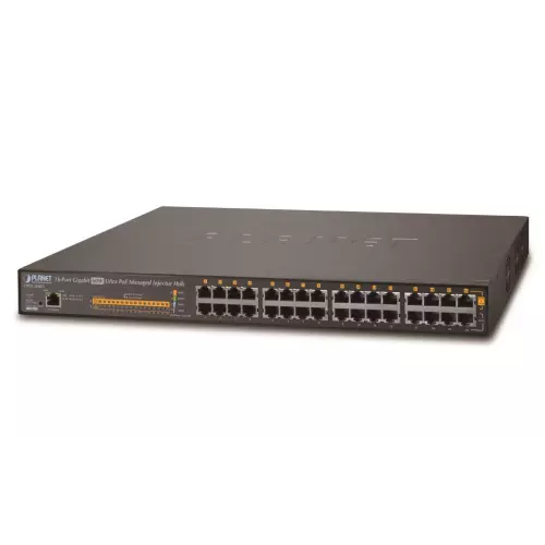 obrázek produktu Planet UPOE-1600G Ultra PoE+ injektor, 16 portů, Gigabit, IEEE 802.3at <600W (60W/port), scheduler+watchdog