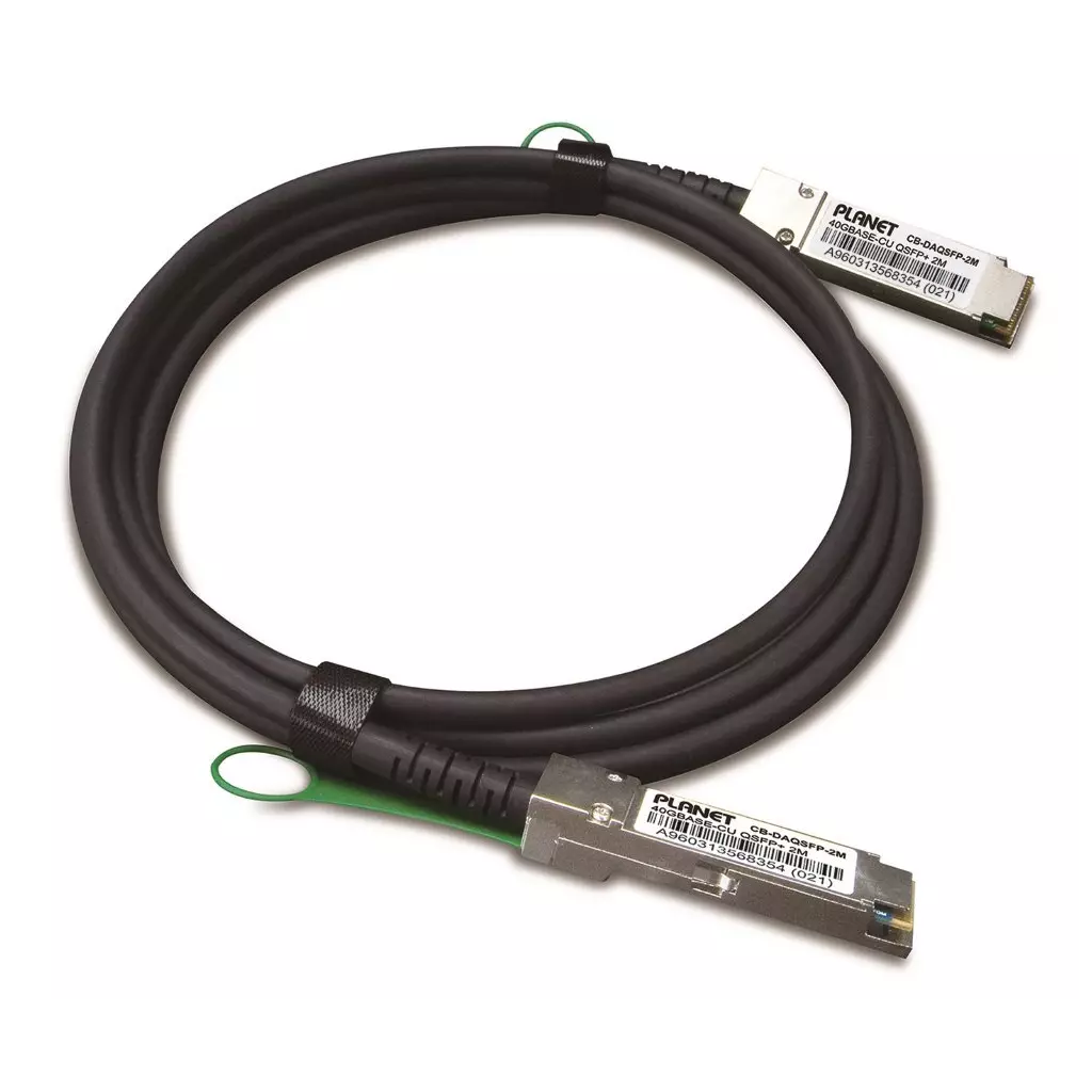 Obrázek produktu Planet CB-DAQSFP-2M, QSFP+ metalický spojovací kabel, 40Gb/s, 2m