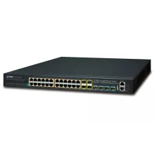 obrázek produktu Planet SGS-6341-24P4X L3 switch, 24x1Gb, 4x1Gb SFP, 4x10Gb SFP+, 24x PoE 802.3at 370W, HW/IP stack, VSF/Cluster