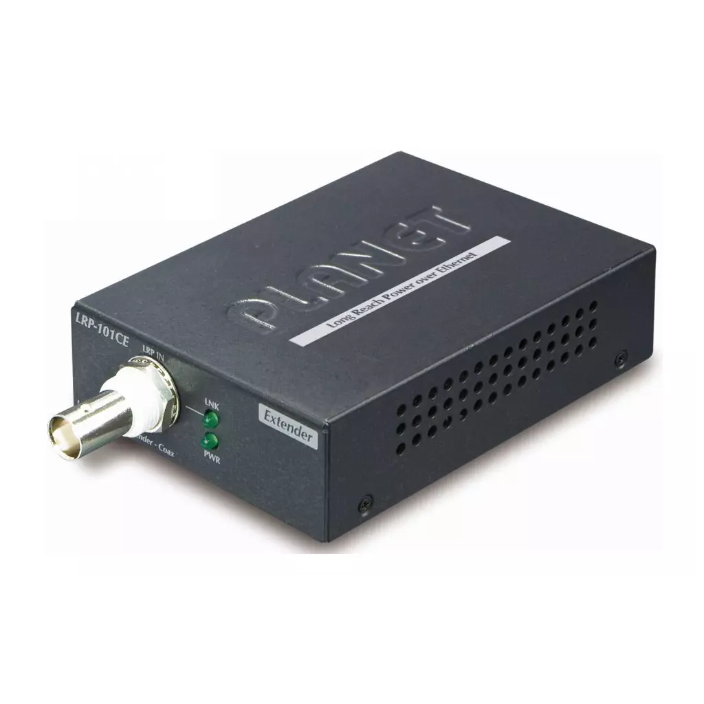Obrázek produktu Planet LRP-101CE, COAX PoE extender, slave, 100Base-TX, PoE 802.3at-30W,EFT+ESD, dosah 1km, -20 až 70°C