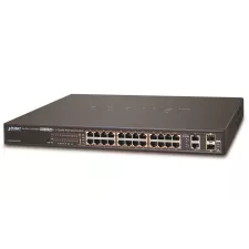 obrázek produktu Planet FGSW-2624HPS4 L2 switch, 24x100Mb, 2x1Gb SFP, 24x PoE 802.3at 420W