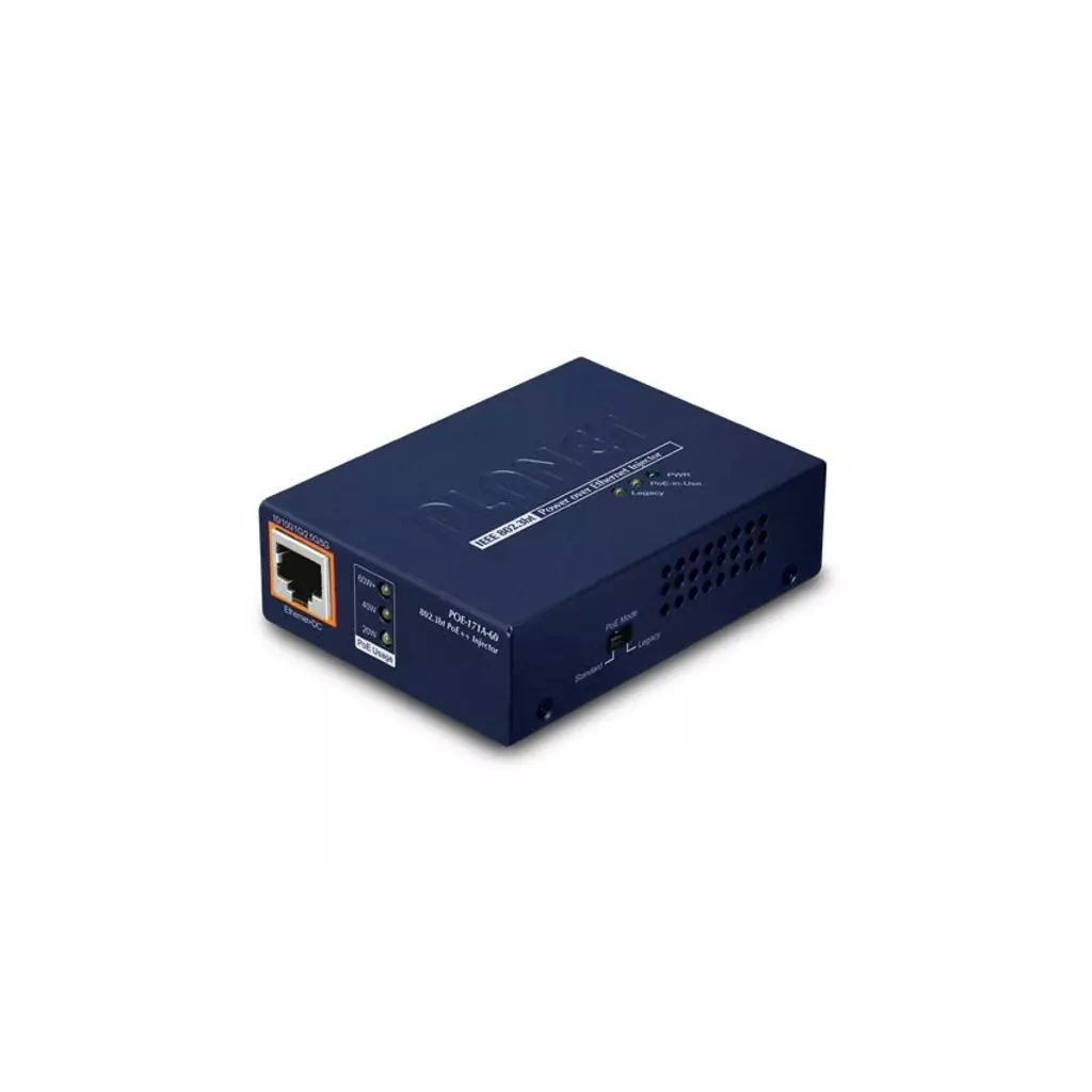 Obrázek produktu Planet POE-171A-60 Ultra PoE injektor 802.3bt do 60W, 1000Base-T, desktop