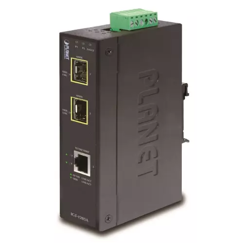 obrázek produktu Planet IGT-1205AT, konvertor 1x 1000Base-T, 2x SFP 100/1000Base-X, -40 až +75C, EFT+ESD