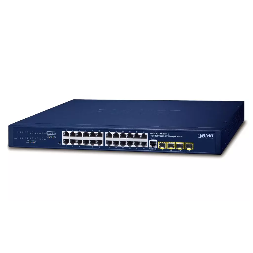 Obrázek produktu Planet GS-4210-24T4S L2 switch, 24x1Gb, 4x1Gb SFP, QoS, fanless, 2x power-in