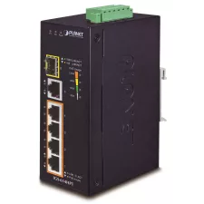 obrázek produktu Planet IGS-614HPT Průmyslový PoE Switch 5x 1000Base-T, 1x SFP, 4x PoE 802.3at, -40~+75°C, 12-56VDC, dual-power, DIN