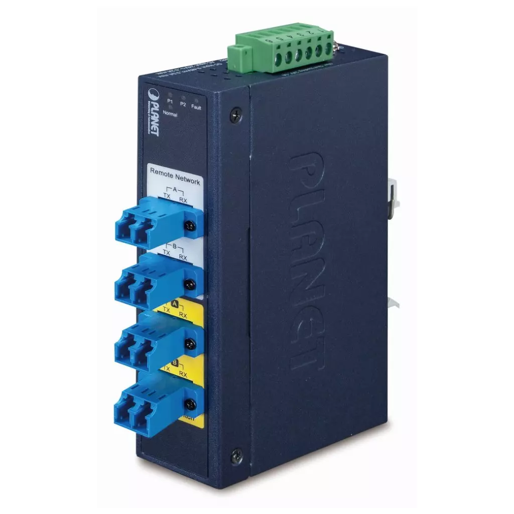 Obrázek produktu Planet IFB-244-MLC optický bypass switch, 4xLC multimode, dual 9-48VDC/24VAC, -40 +75°C