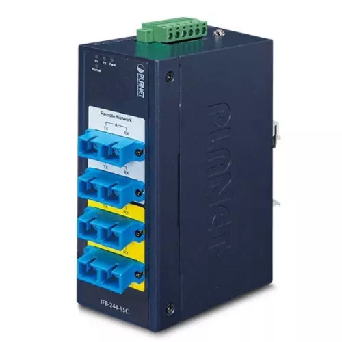 obrázek produktu Planet IFB-244-SSC optický bypass switch 4xSC singlemode, dual 9-48VDC/24VAC, -40 +75°C