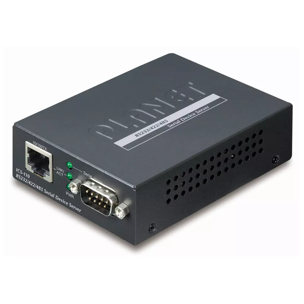 Obrázek produktu Planet konvertor RS-232/422/485 na IP, 1x COM, 100Mb, -10~+60°C, SNMP+Telnet