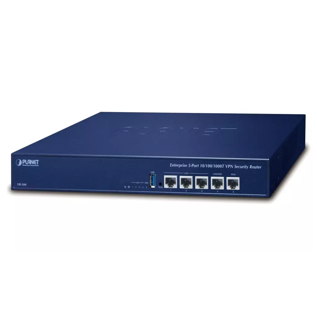 Obrázek produktu Planet VR-300 Enterprise router/firewall VPN/VLAN/QoS/HA/AP kontroler, 2xWAN(SD-WAN), 3xLAN
