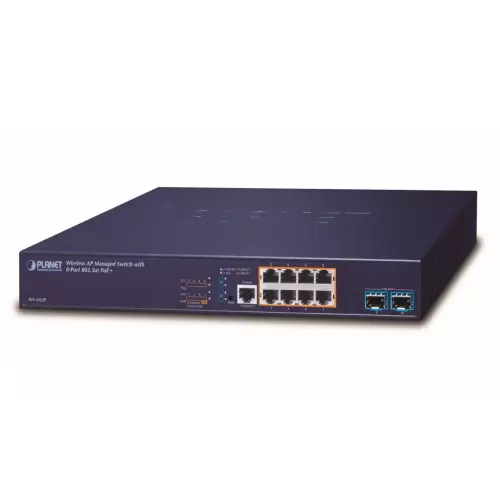 obrázek produktu Planet WS-1032P, WLAN kontrolér pro 32x AP, 8xGE, 2x 10G SFP+, PoE 802.3at 30/120W, VLAN, ACL, IGMP, MLD