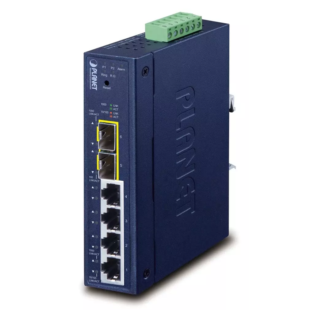 Obrázek produktu Planet IGS-4215-4T2S průmyslový L2 switch, 4x1Gb, 2x 1Gb SFP, dual 9-48VDC, -40~75°C, IP30