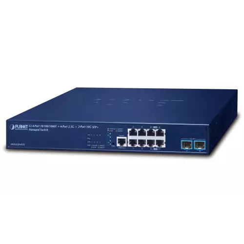 obrázek produktu Planet MGS-6320-8T2X L3 switch, 4x1Gb, 4x2.5Gb, 2x10G SFP+