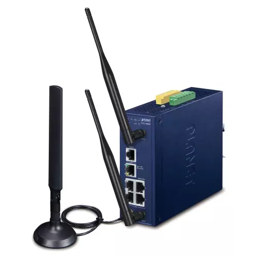 obrázek produktu Planet LCG-300W IoT LoRaWAN průmyslová brána, 5x LAN 1Gb, WiFi 2,4+5GHz 802.11ax, DIN, IP30, -40/+75C, 9-54VDC