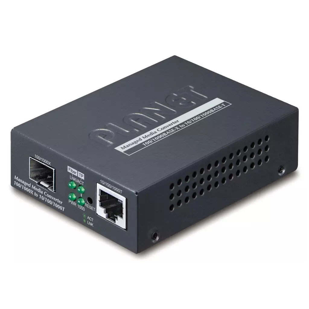 Obrázek produktu Planet GT-915A konvertor 10/100/1000 Base-T / miniGBIC SFP, Web mng., OAM, SNMP, LFP/LLCF