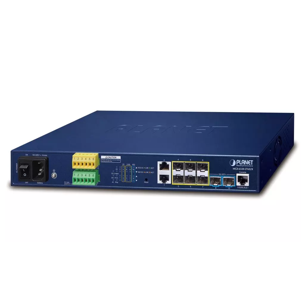 Obrázek produktu Planet MGS-6320-2T6S2X L3 switch, 2x1Gb, 2x1Gb SFP, 4x2.5Gb SFP, 2x10Gb SFP+