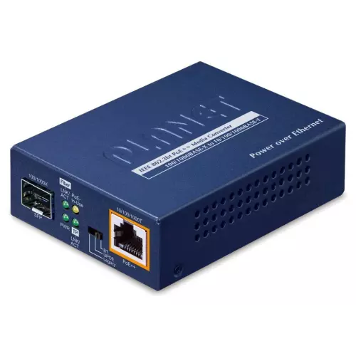 obrázek produktu Planet GUP-805A-60W konvertor RJ45/SFP, 1Gbps, PoE injektor 802.3bt 60W