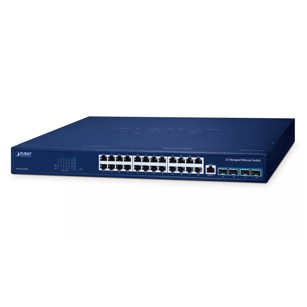Obrázek produktu Planet GS-6311-24T4X L3 switch, 24x1Gb, 4x10Gb SFP+, QoS, fanless
