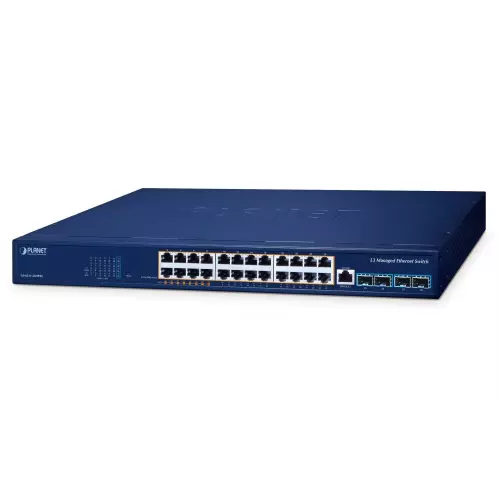 obrázek produktu Planet GS-6311-24HP4X L3 switch, 24x1Gb, 4x10Gb SFP+, 8x PoE 802.3bt + 16x PoE 802.3at 480W, QoS