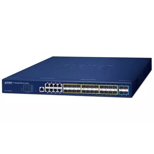 obrázek produktu Planet GS-6311-16S8C4XR L3 switch, 8x1Gb combo, 16x1Gb SFP, 4x10Gb SFP+, 2x power-in