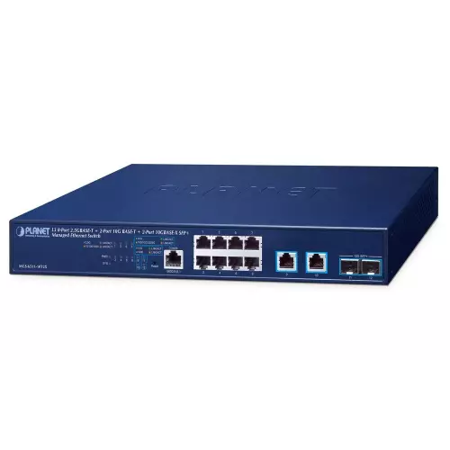 obrázek produktu Planet MGS-6311-10T2X L3 switch, 8x2,5Gb, 2x10Gb, 2x10Gb SFP+