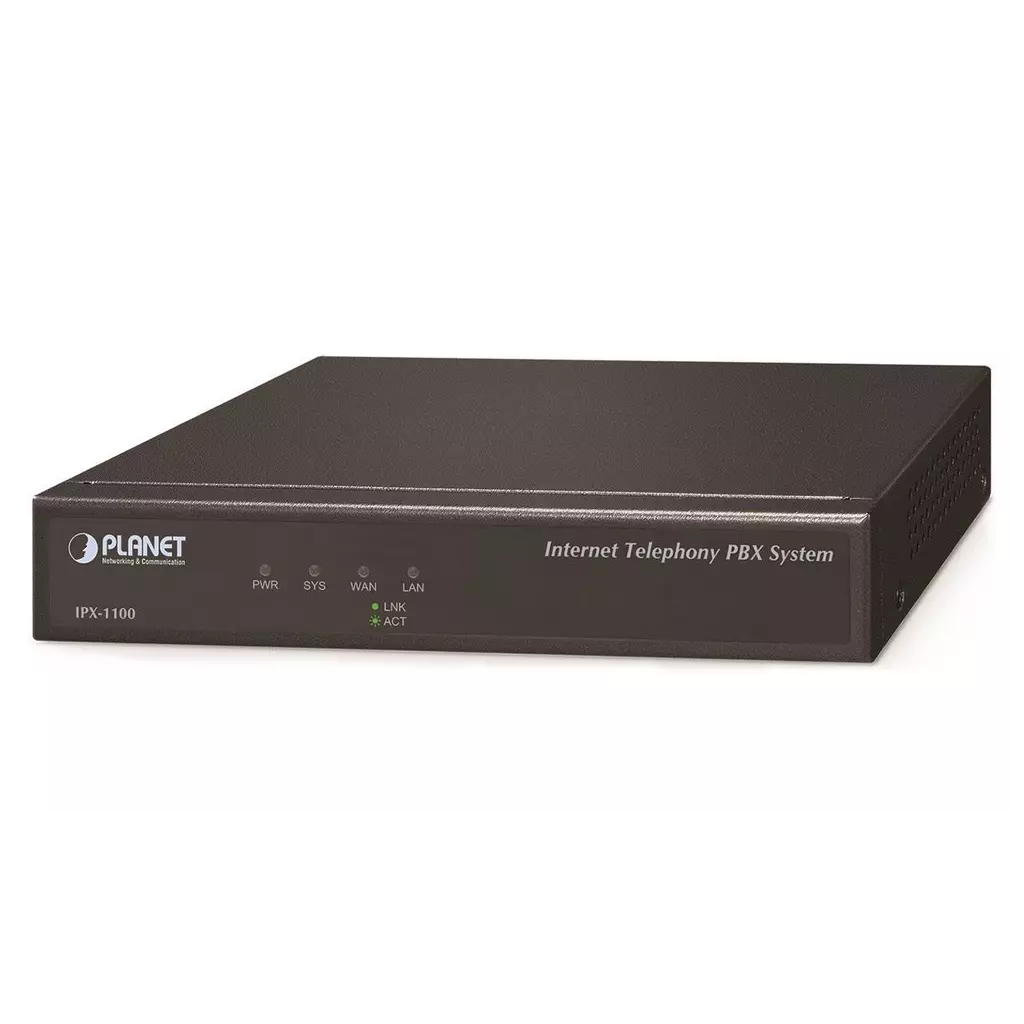 Obrázek produktu Planet IPX-1100, IP PBX, 100/50 uživatelů, IVR, záznamník/hlas.pošta, DID, BLF, FAX, Skype-SIP, VPN