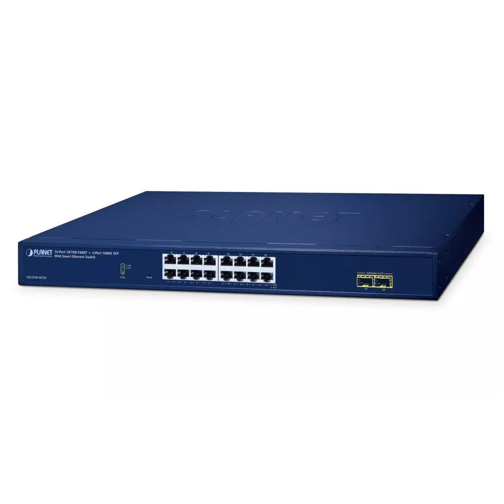 Obrázek produktu Planet GS-2210-16T2S WEBsmart L2 switch, 16x1Gb, 2x1Gb SFP, QoS