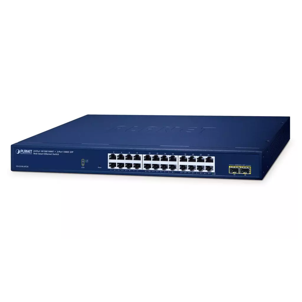 Obrázek produktu Planet GS-2210-24T2S WEBsmart L2 switch, 24x1Gb, 2x1Gb SFP, QoS