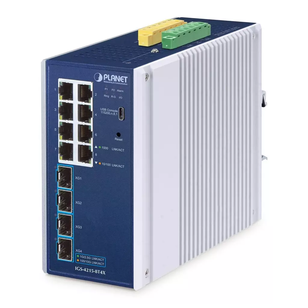 Obrázek produktu Planet IGS-4215-8T4X průmyslový L2/L4 switch, 8x1Gb, 4x10Gb SFP+, -40~75°C, 9-48VDC, IP30, fanless