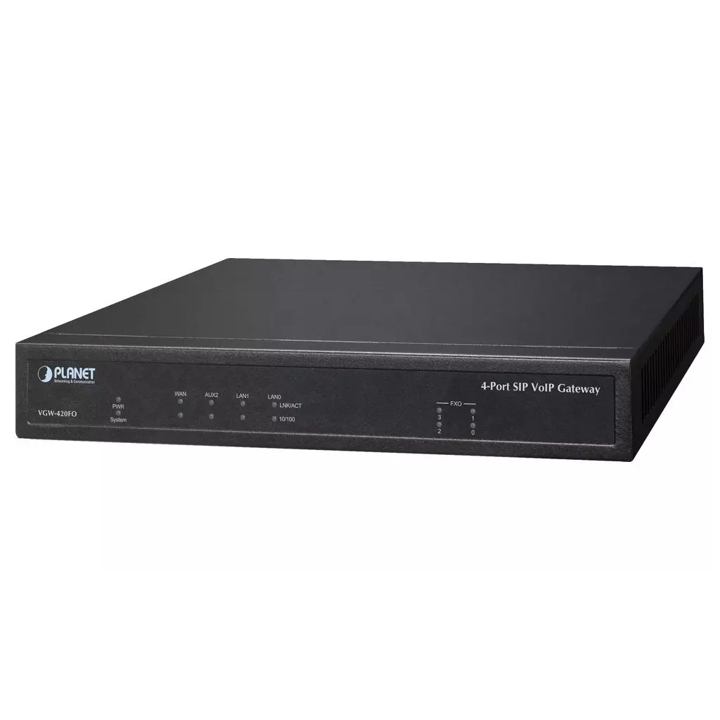 Obrázek produktu Planet VGW-420FO VoIP gateway, 4x FXO, SIP, CallerID, Fax, firewall, SNMP, TLS/SRTP, QoS