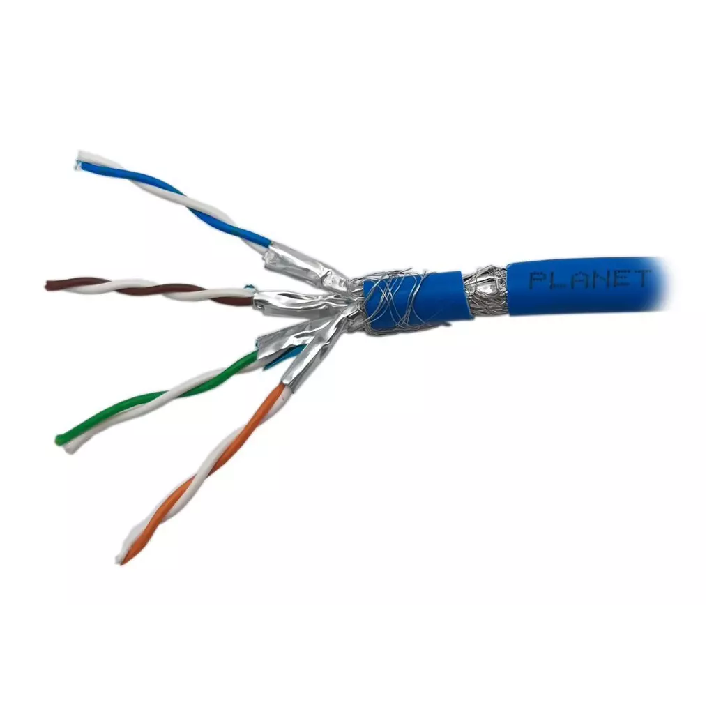 Obrázek produktu PLANET kabel SFTP, drát, Cat 6A, 4p, 500MHz, LS0H, stíněný každý pár, Planet Elite, modrý, Dca, cena za 80m