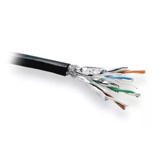 obrázek produktu PLANET kabel SFTP, drát, Cat 6A, 4p, 500MHz, PE venkovní, stíněný každý pár, Planet Elite, černý, Dca, balení 500m