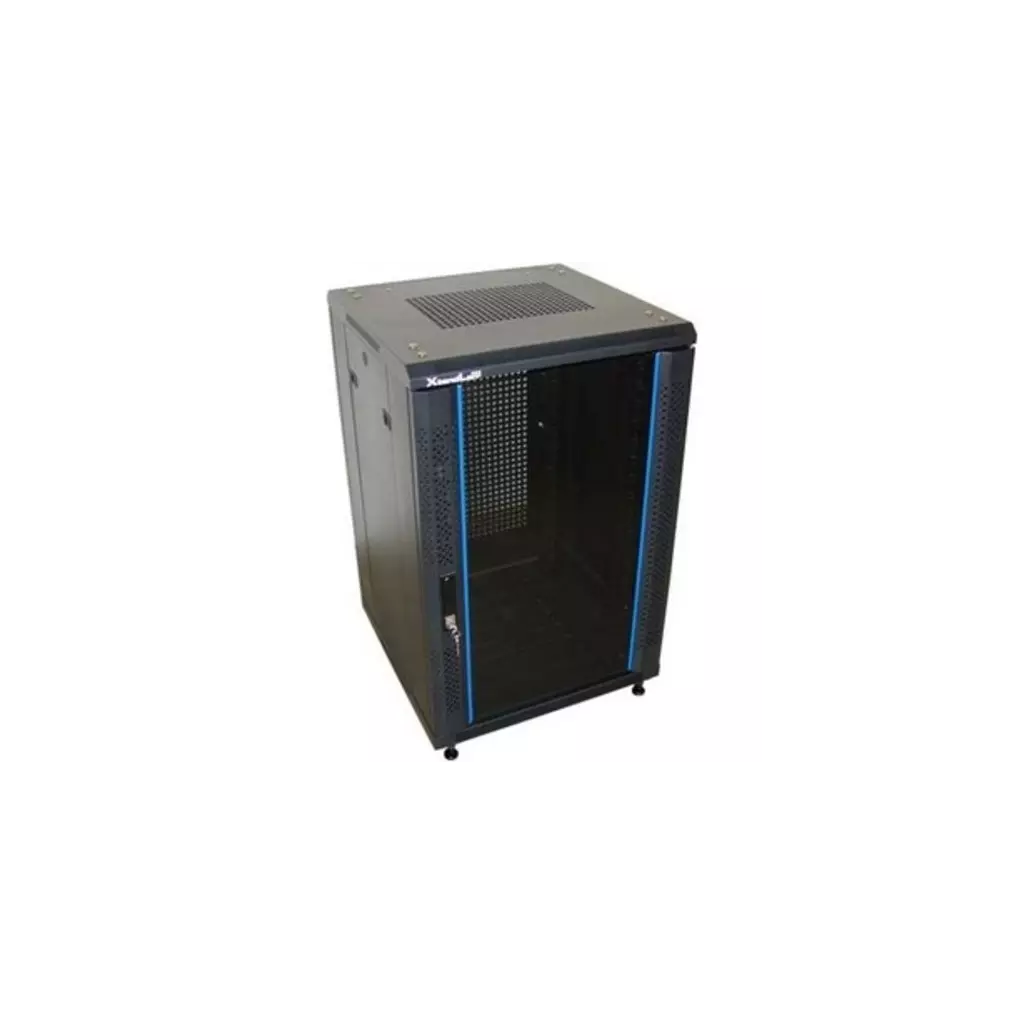 Obrázek produktu XtendLan 18U/800x1000 stojanový, černý, skleněné dveře, perforovaná záda