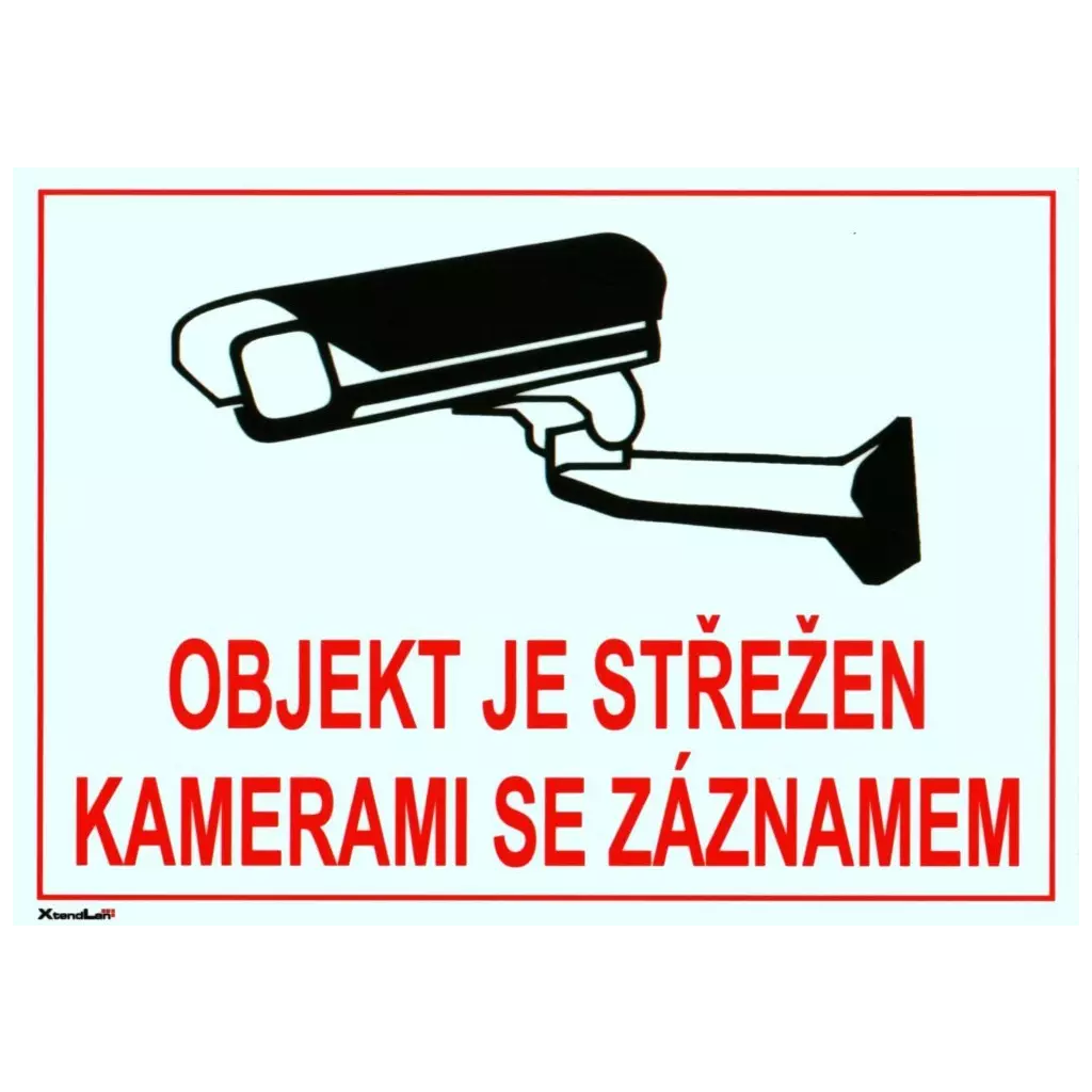 Obrázek produktu XtendLan Bezpečnostní tabulka (samolepka) pro kamerové systémy, transparentní, 210x150mm