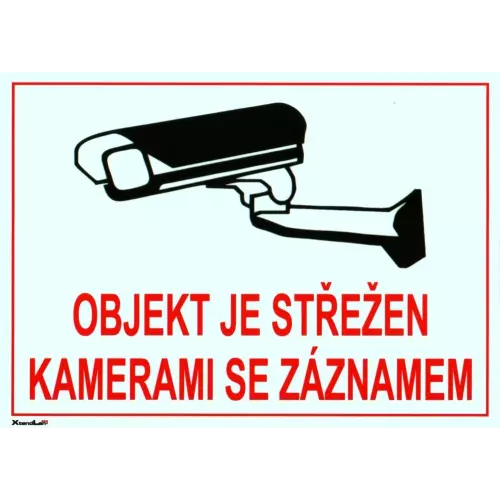 obrázek produktu XtendLan Bezpečnostní tabulka (samolepka) pro kamerové systémy, transparentní, 210x150mm
