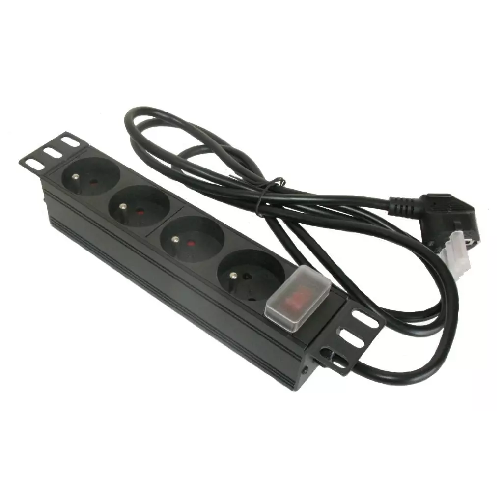 Obrázek produktu XtendLan 10'' rozvodný panel 4x 230V, ČSN, vypínač, 1,8 m