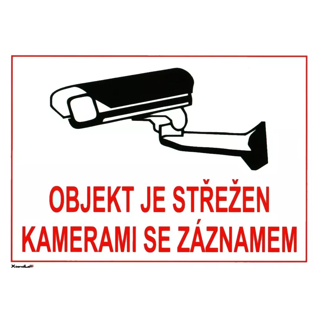 Obrázek produktu XtendLan Bezpečnostní tabulka (samolepka) pro kamerové systémy, bílá, 210x150mm