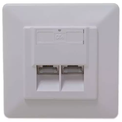 obrázek produktu XtendLan Zásuvka 2x RJ-45, Cat6, stíněná, pod omítku, při užití krabičky i na zeď, šikmý vývod