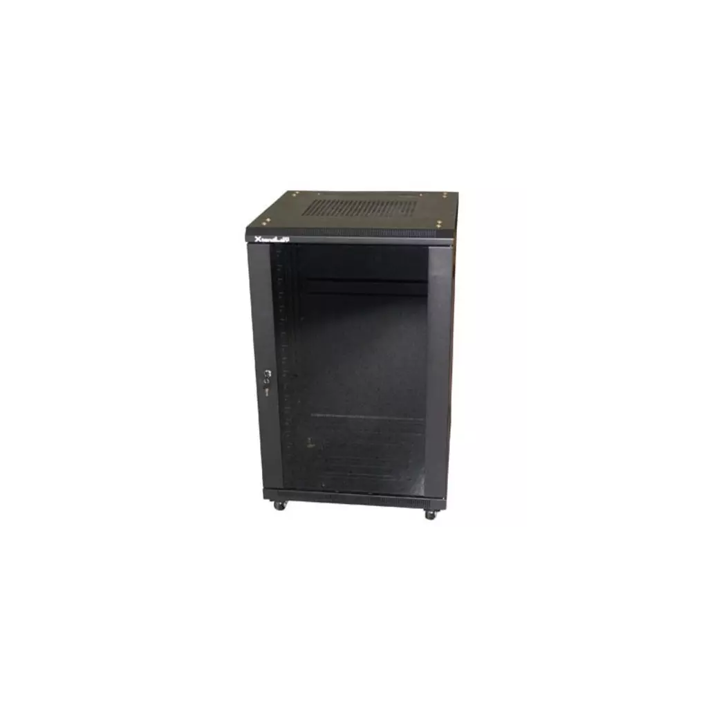 Obrázek produktu XtendLan 27U/600x800 stojanový, černý, skleněné dveře, plná záda