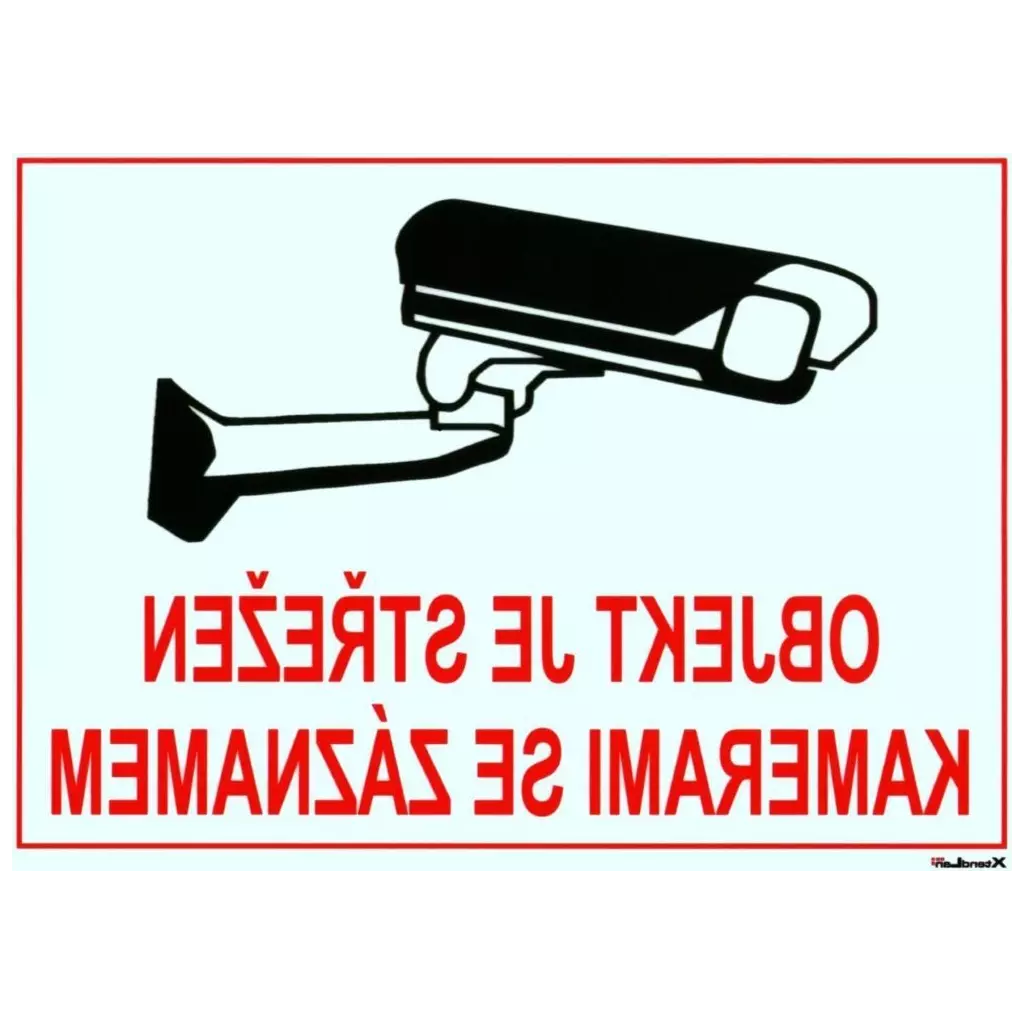 Obrázek produktu XtendLan Bezpečnostní tabulka (samolepka) pro kamerové systémy, transparentní, zrcadlový tisk, 140x100mm