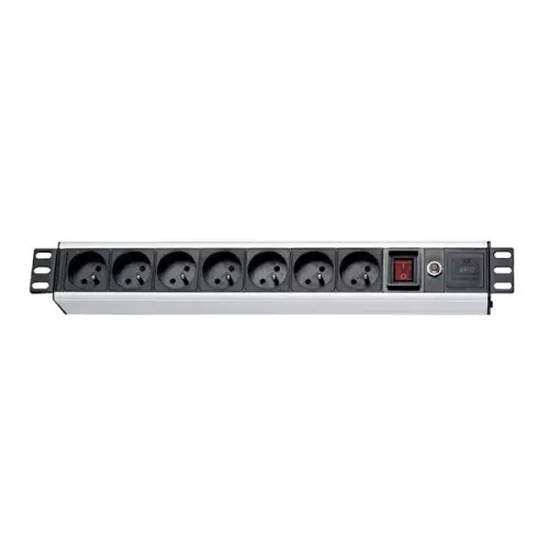 obrázek produktu XtendLan 19'' rozvodný panel 7x 230V, ČSN, vypínač, nadproudová a přepěťová ochrana, 1,8 m