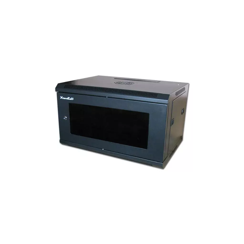 Obrázek produktu XtendLan 15U/600x600, na zeď, jednodílný, rozložený, skleněné dveře, černý