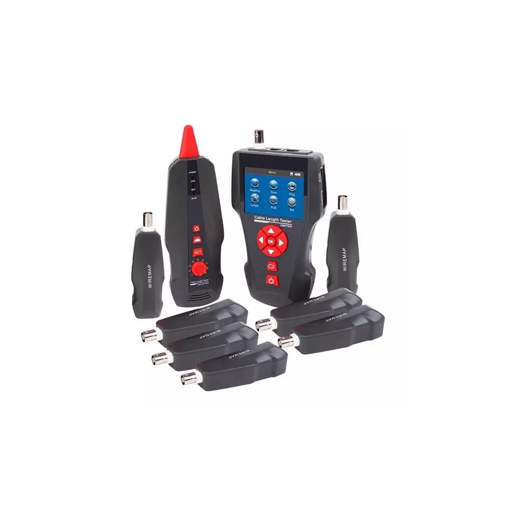 Obrázek produktu XtendLan Tester STP+PSTN+coax+USB, LCD displej, měření délky vedení, test PoE a PING, sonda+ 8x protismyčka