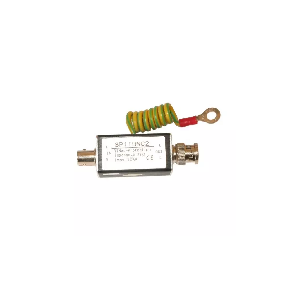 Obrázek produktu XtendLan Přepěťová ochrana koaxiálního vedení, 1x BNC male, 1x BNC female, zemnící vodič, pro HDCVI/TVI/AHD/PAL